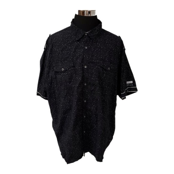 Truth Substance Common Sense Mens 4X Black Polka Dot Short Sleeve Shirt - Picture 1 of 12